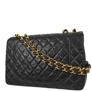 Chanel Black Lambskin Maxi Classic Flap Shoulder Bag