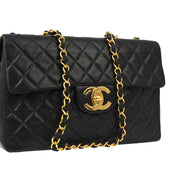 Chanel Black Lambskin Maxi Classic Flap Shoulder Bag