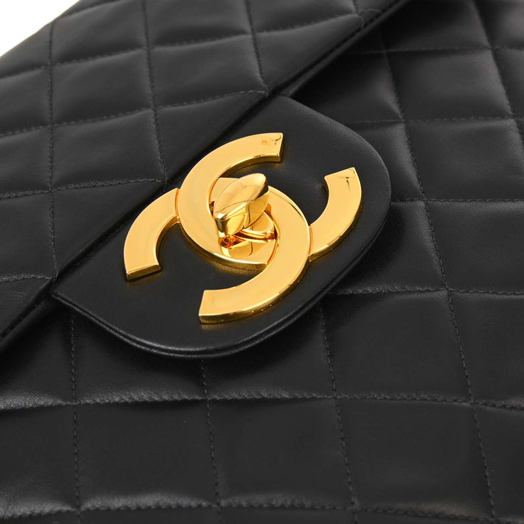 Chanel Black Lambskin Maxi Classic Flap Shoulder Bag