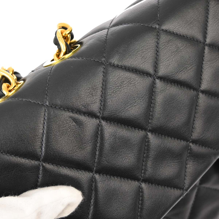 Chanel Black Lambskin Maxi Classic Flap Shoulder Bag