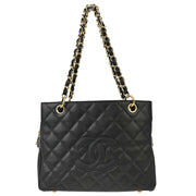 Chanel Black Caviar Petite Timeless Tote PTT Chain Handbag