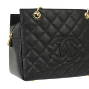 Chanel Black Caviar Petite Timeless Tote PTT Chain Handbag