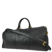 Chanel Black Lambskin Bicolore 2way Duffle Handbag