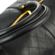 Chanel Black Lambskin Bicolore 2way Duffle Handbag