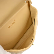 Chanel Beige Lambskin Double Sided Classic Flap Handbag