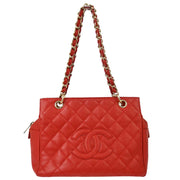 Chanel Red Caviar Petite Timeless Tote PTT Chain Handbag