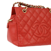 Chanel Red Caviar Petite Timeless Tote PTT Chain Handbag