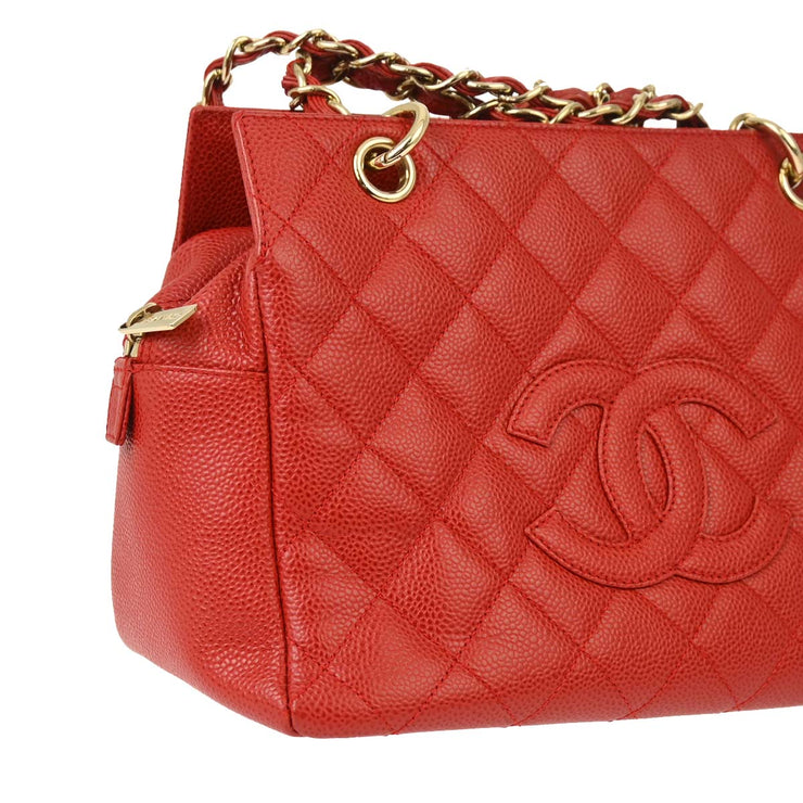 Chanel Red Caviar Petite Timeless Tote PTT Chain Handbag