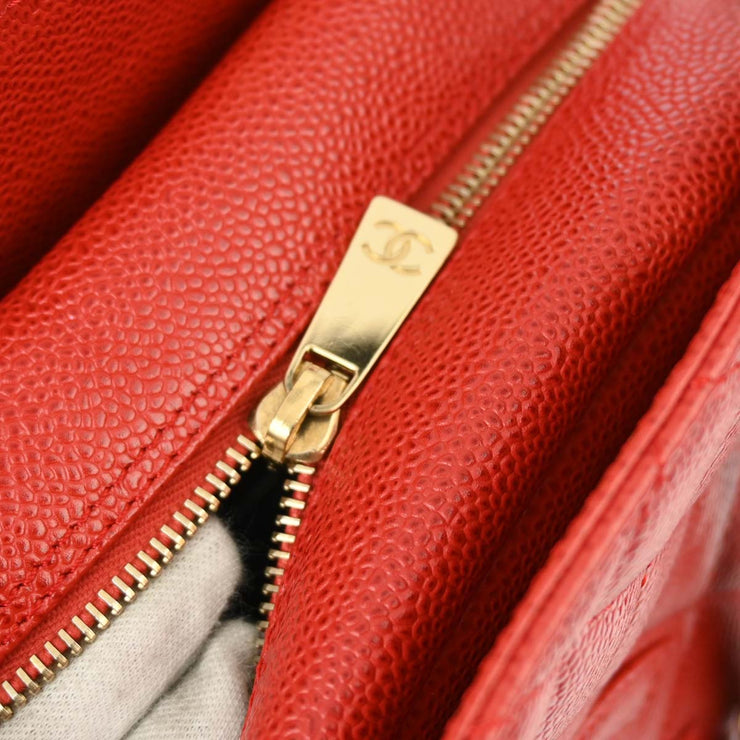 Chanel Red Caviar Petite Timeless Tote PTT Chain Handbag