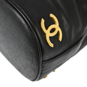 Chanel Black Caviar Triple CC Bucket Shoulder Bag