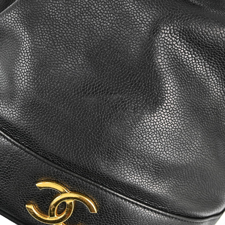 Chanel Black Caviar Triple CC Bucket Shoulder Bag