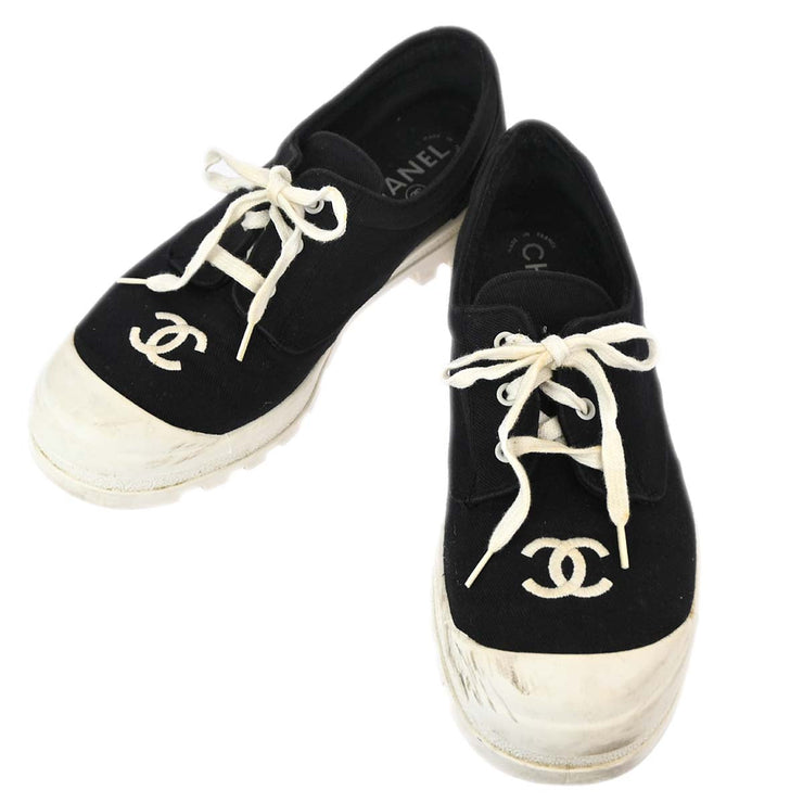 Chanel * Black White Sneakers #40