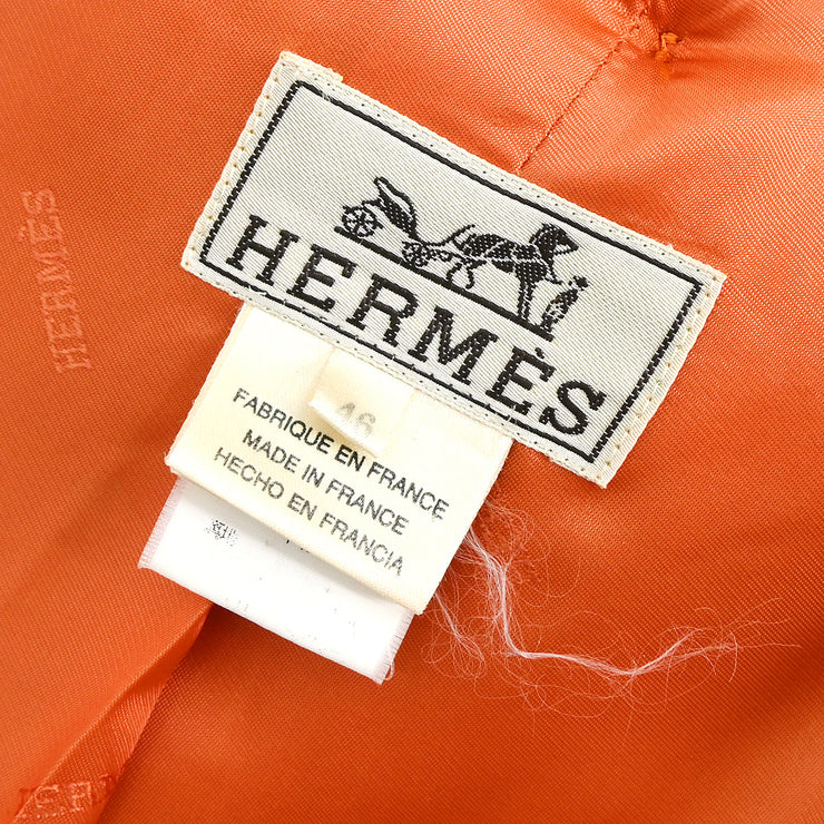 Hermes Duffel Coat Orange #46