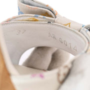 Louis Vuitton * White Satin Multicolor Sandals #37