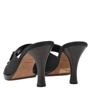 Chanel * Black Straw Sandals #36