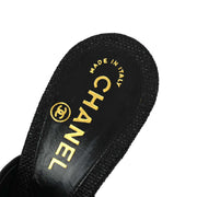 Chanel * Black Straw Sandals #36