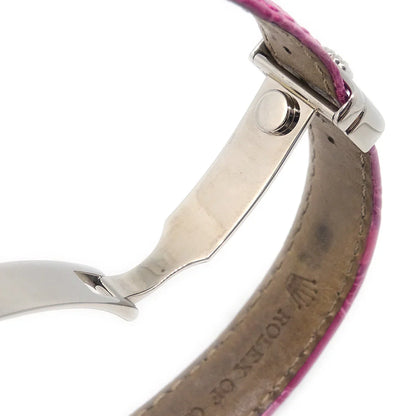 Rolex* Cellini Ref.6692 Quartz Watch 18KWG Diamond Pink Crocodile