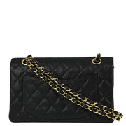 Chanel Black Caviar Small Classic Double Flap Shoulder Bag