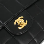 Chanel Black Lambskin Choco Bar East West Shoulder Bag