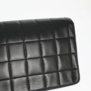 Chanel Black Lambskin Choco Bar East West Shoulder Bag