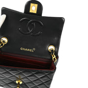 Chanel Black Lambskin Mini Classic Square Flap Shoulder Bag 17