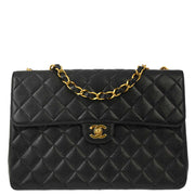 Chanel Black Caviar Jumbo Classic Flap Shoulder Bag