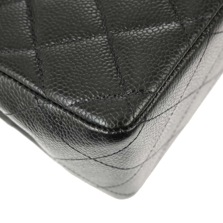 Chanel Black Caviar Jumbo Classic Flap Shoulder Bag