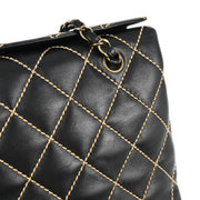 Chanel Black Calfskin Wild Stitch Shoulder Bag