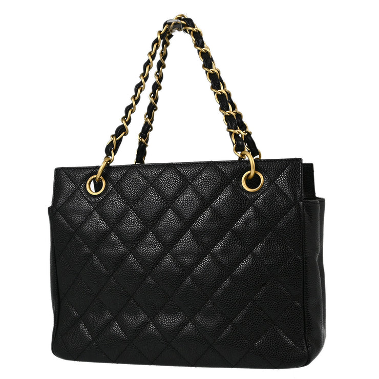 Chanel Black Caviar Petite Timeless Tote PTT Chain Handbag