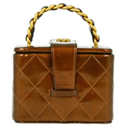 Chanel Bronze Patent Leather Vanity Handbag