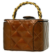 Chanel Bronze Patent Leather Vanity Handbag