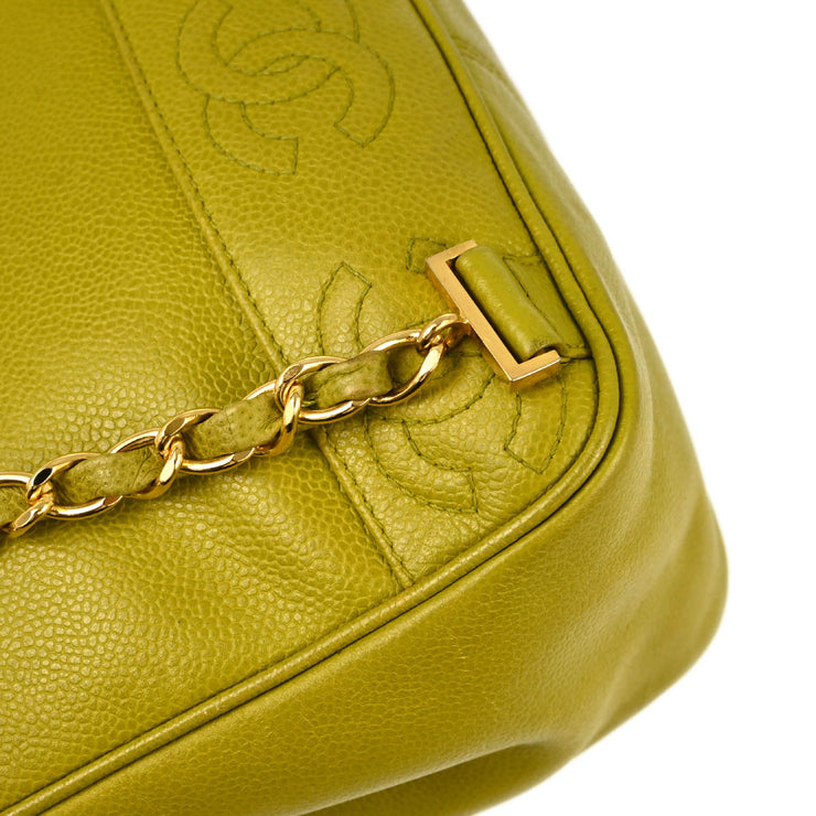 Chanel Green Caviar Triple CC Backpack