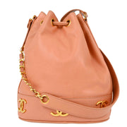 Chanel Pink Caviar Triple CC Bucket Shoulder Bag