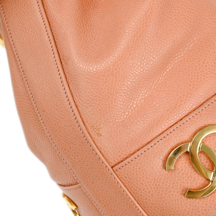 Chanel Pink Caviar Triple CC Bucket Shoulder Bag