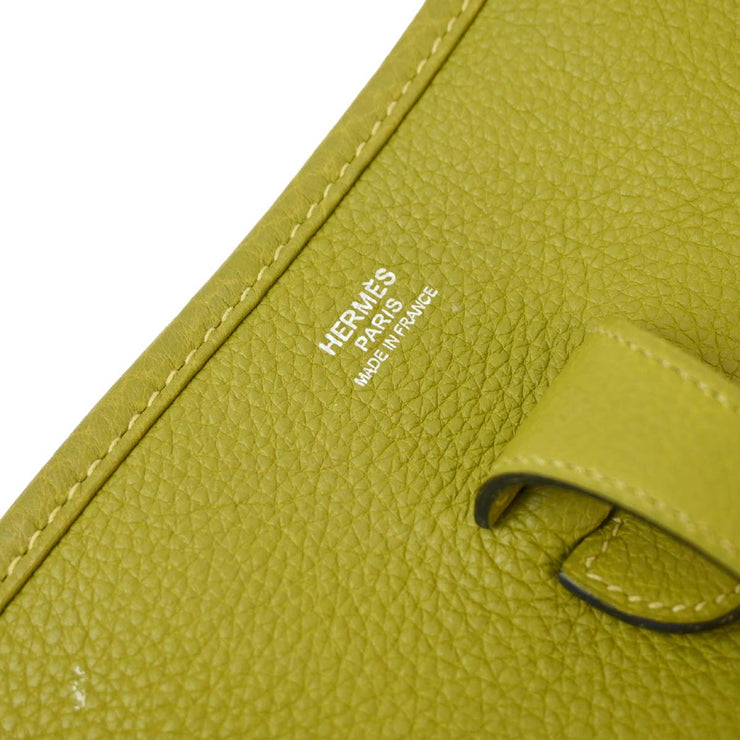 Hermes Green Taurillon Clemence Evelyne 3 PM Shoulder Bag