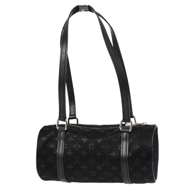 Louis Vuitton 2002 Black Monogram Satin Little Papillon M92352