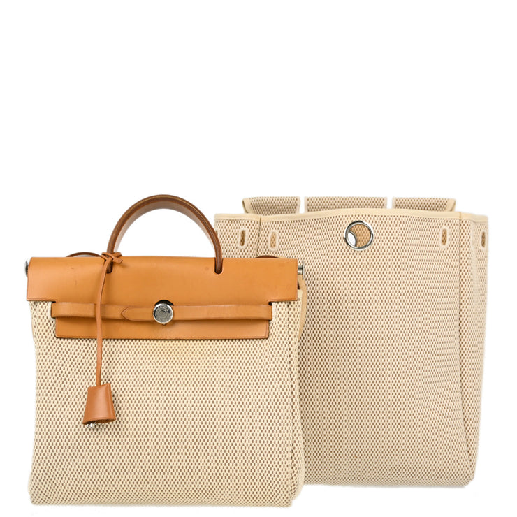 Hermes Natural Brown Toile GM Herbag a Dos Backpack