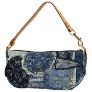 Louis Vuitton Blue Monogram Denim Patchwork Pouchy Handbag M95382