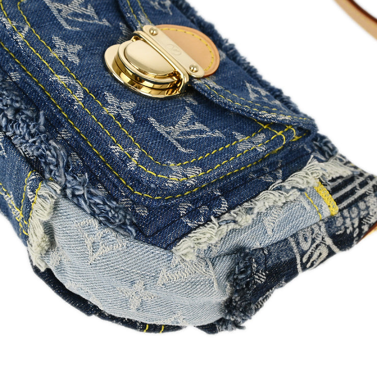 Louis Vuitton Blue Monogram Denim Patchwork Pouchy Handbag M95382