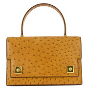 Hermes * Chestnut Ostrich Piano Handbag