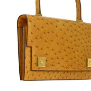 Hermes * Chestnut Ostrich Piano Handbag