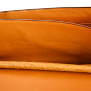 Hermes * Chestnut Ostrich Piano Handbag