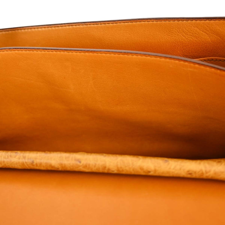 Hermes * Chestnut Ostrich Piano Handbag