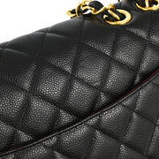 Chanel Black Caviar Jumbo Classic Flap Shoulder Bag