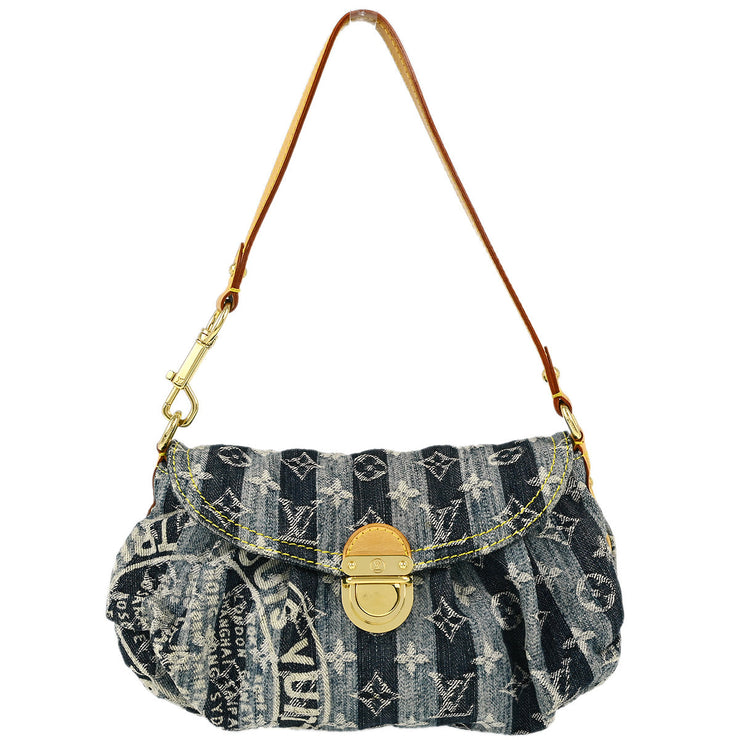 Louis Vuitton Blue Monogram Denim Mini Pleaty Raye Handbag M95333