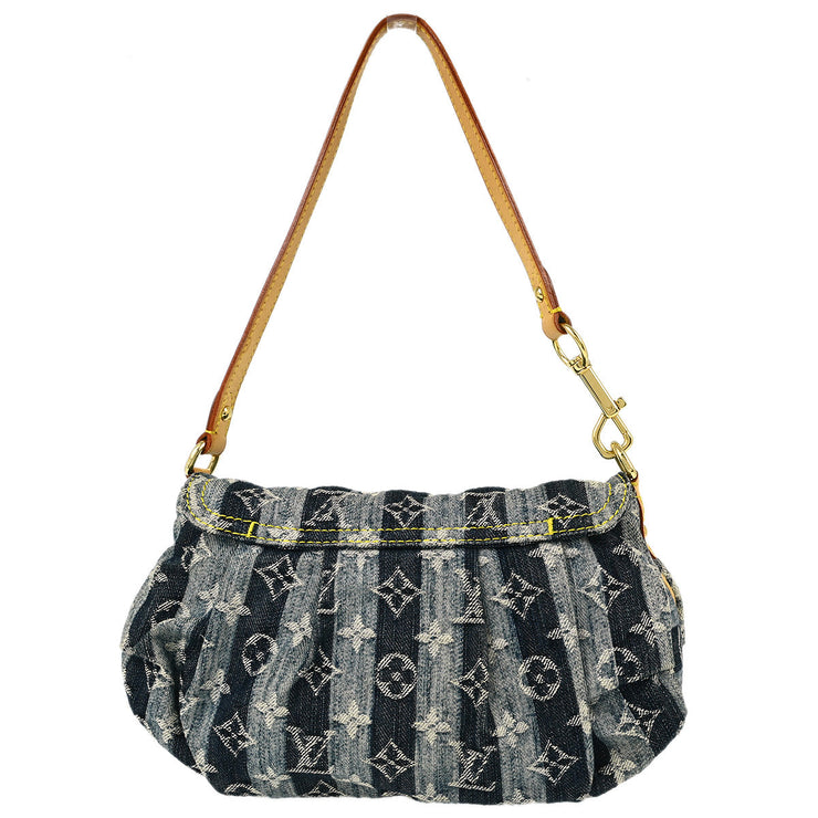 Louis Vuitton Blue Monogram Denim Mini Pleaty Raye Handbag M95333