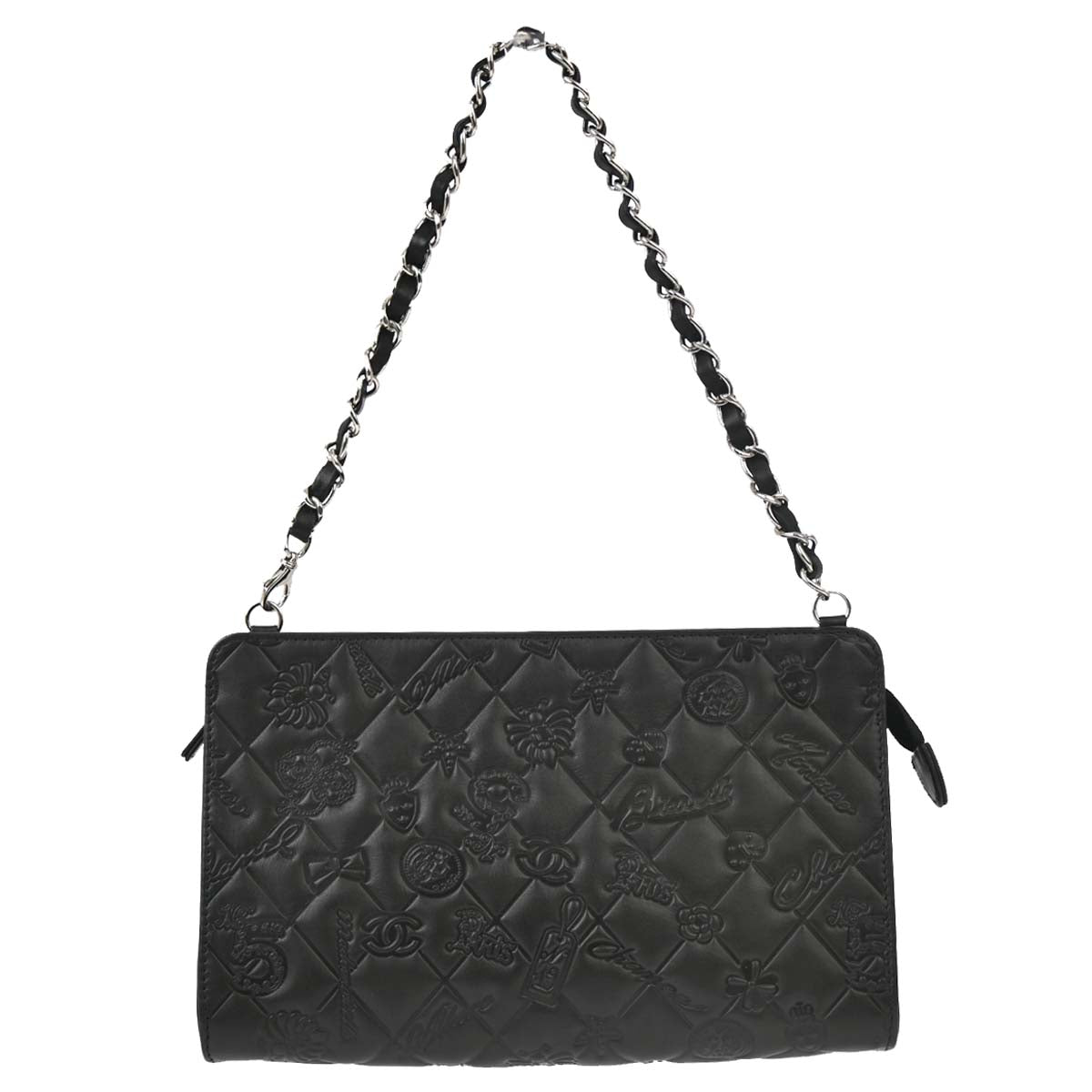 Chanel 2010-2011 Black Lambskin Icon Chain Handbag