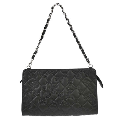 Chanel 2010-2011 Black Lambskin Icon Chain Handbag
