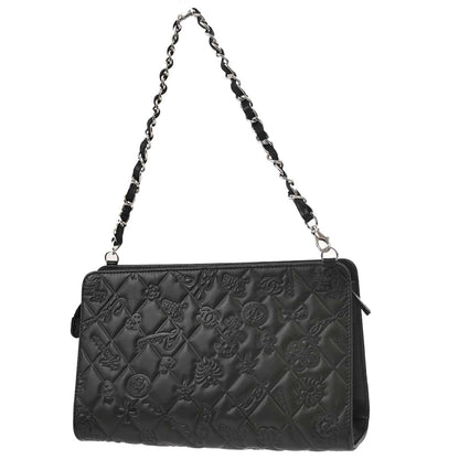 Chanel 2010-2011 Black Lambskin Icon Chain Handbag