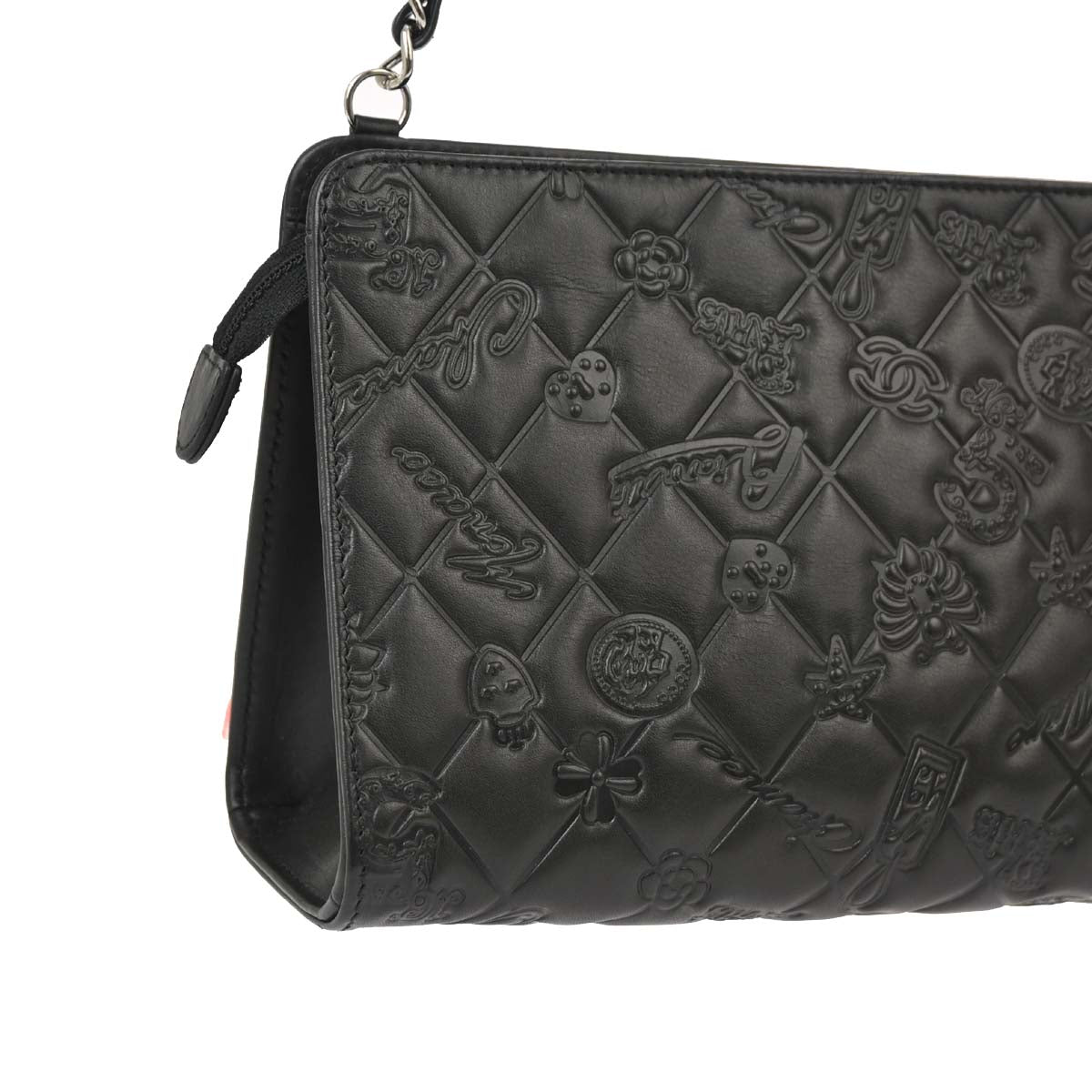 Chanel 2010-2011 Black Lambskin Icon Chain Handbag